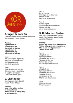 Ladda hem texter till alla sånger på Bröder och systrar (pdf-fil)
