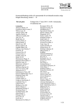 1 (3) KALLELSE Kommunfullmäktige 2015-03-06