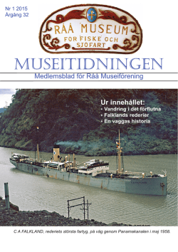2015 Vår - Råå Museum | För fiske och sjöfart