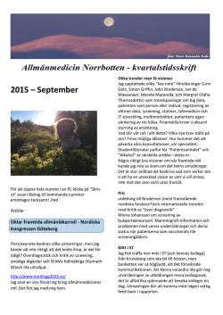 2015 – September - Allmänmedicin Norrbotten