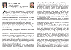 Säsongen 2000 - 2001 Text: Kjell Olofsson. Foto & bearbetning
