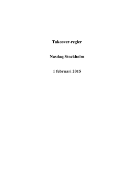 Takeover-regler Nasdaq Stockholm 1 februari 2015