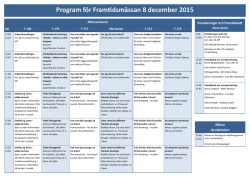 Program för Framtidsmässan 8 december 2015