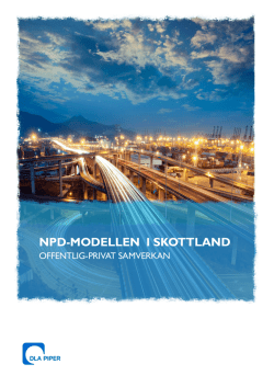NPD-MODELLEN I SKOTTLAND - Infrastrukturkommissionen