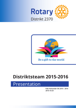 Distriktsteam 2015-2016 Presentation