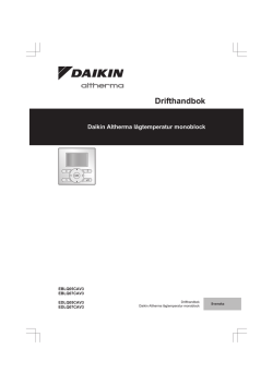 Drifthandbok Daikin Altherma lågtemperatur monoblock