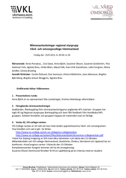 Minnesanteckning - Västmanlands Kommuner och Landsting