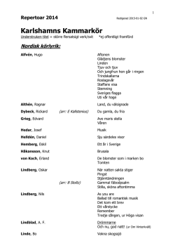 Repertoar Karlshamns Kammarkör 2003