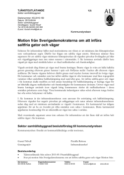Motion från Sverigedemokraterna om att införa saltfria