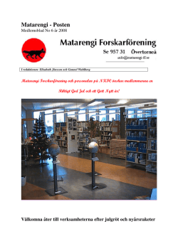 Matarengiposten nr 6 - Matarengi forskarförening i Övertorneå