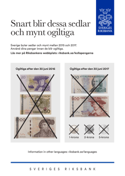 Affisch: Snart blir dessa sedlar och mynt ogiltiga
