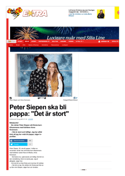 Peter Siepen ska bli pappa – ”Det är stort” | Extra/Expressen