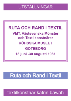 Ruta och Rand i Textil