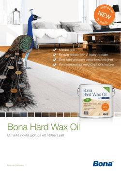 Sales Sheet Bona Hard Wax Oil