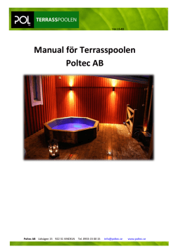 Manual för Terrasspoolen Poltec AB