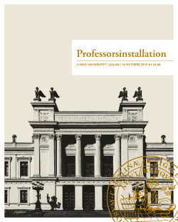 Professorsinstallation den 16 oktober 2015 (PDF