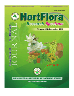 HortFlora Research Spectrum (HRS), Vol. 4 (4); Absts  Dec 2015