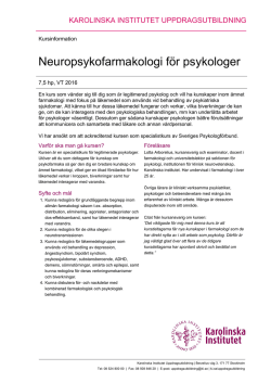 Kursinformation_Neuropsykofarmakologi för psykologer