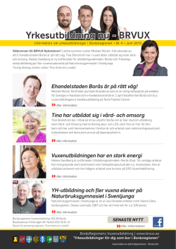 Nyhetsbrev 4, juni 2015 - BoråsRegionens Vuxenutbildning