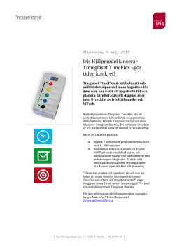 Iris Hjälpmedel lanserar Timeglaset TimeFlex –gör tiden konkret!