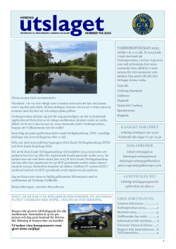 Utslaget 2-2015 - Varbergs Golfklubb