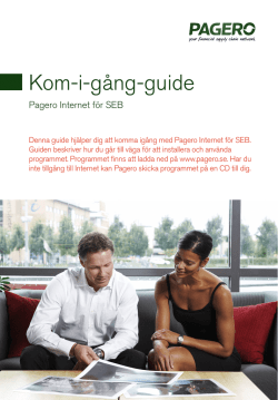 Kom-i-gång-guide - Pagero Support Center