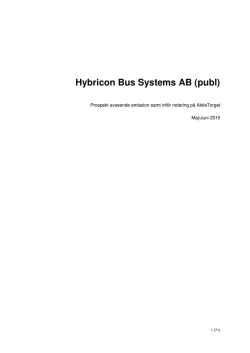 Prospekt - Hybricon Bus Systems AB