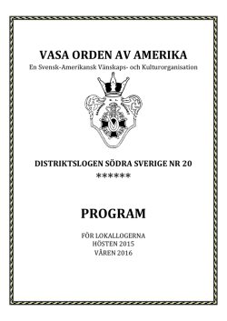 Mötesdagar - Vasa Orden av Amerika