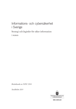 Informations- och cybersäkerhet i Sverige SOU