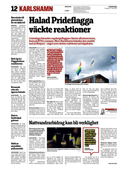 Prideflaggan utanför BTH I Karlshamn halades av