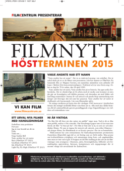 filmcentrum presenterar höstterminen 2015