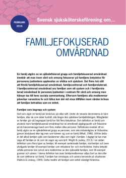 FamiljeFokuserad omvårdnad - Svensk sjuksköterskeförening