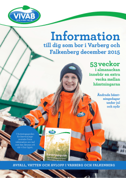 Information om avfall, vatten och avlopp - december 2015