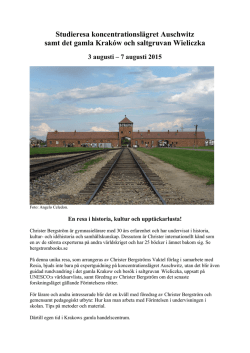 Studieresa koncentrationslägret Auschwitz samt det gamla Kraków