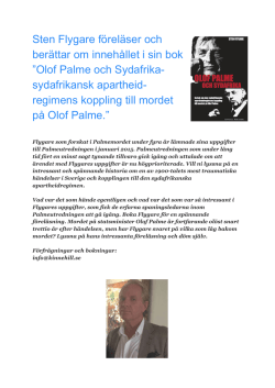 Sten Flygare föreläser och berättar om innehållet i sin bok ”Olof