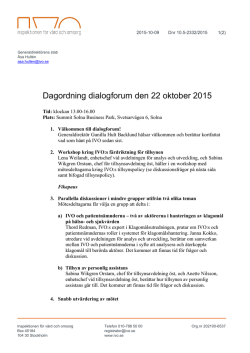 Dagordning IVO dialogforum 2015-10-22