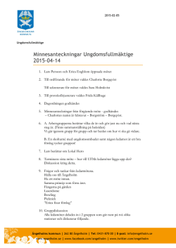Minnesanteckningar UFM 2015-04