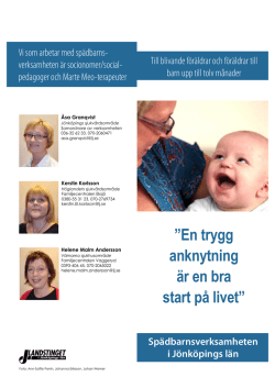 Broschyr om Spädbarnsverksamheten i Landstinget i Jönköpings