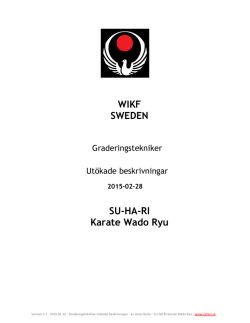 WIKF SWEDEN SU-HA-RI Karate Wado Ryu