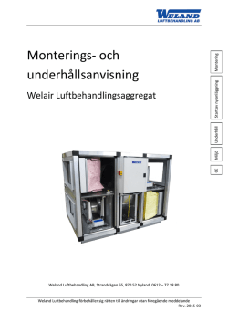 Monterings - Weland Luftbehandling AB