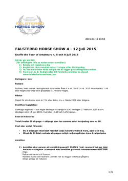 Proposition - Falsterbo Horse Show