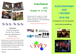 Kulturfestival Kulturfestivalen 2015 i Älvdalen 18-21 maj