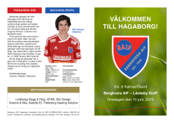 Matchbladet - Bergkvara AIF