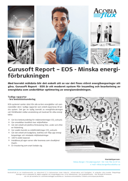 Gurusoft Report – EOS - Minska energi- förbrukningen