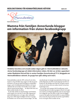 Mamma från familjen Annorlunda bloggar om information från sluten