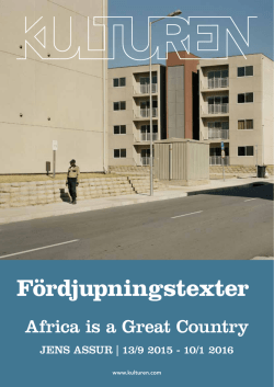 Fördjupningstexter Africa is a Great Country