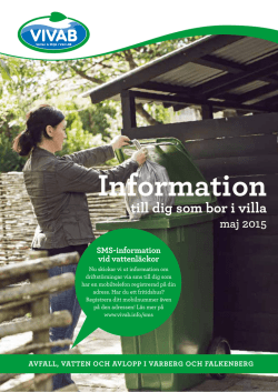 Information om avfall, vatten och avlopp - maj 2015