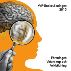 VoF-Undersökningen 2015 Föreningen Vetenskap och Folkbildning