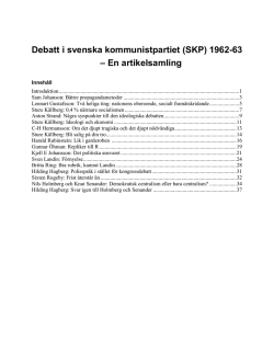 Debatt i svenska kommunistpartiet (SKP) 1962-63