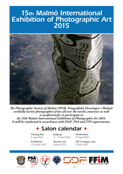 15th Malmö International Exhibition of Photographic Art 2015